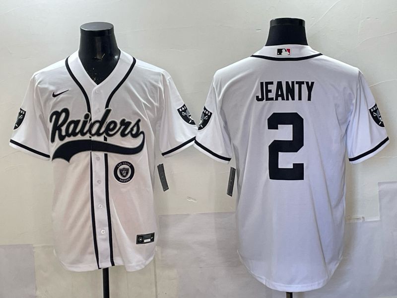 Men 2025 Oakland Raiders #2 Jeanty white 3th generation Joint Name Nike Limited NFL Jersey style 008